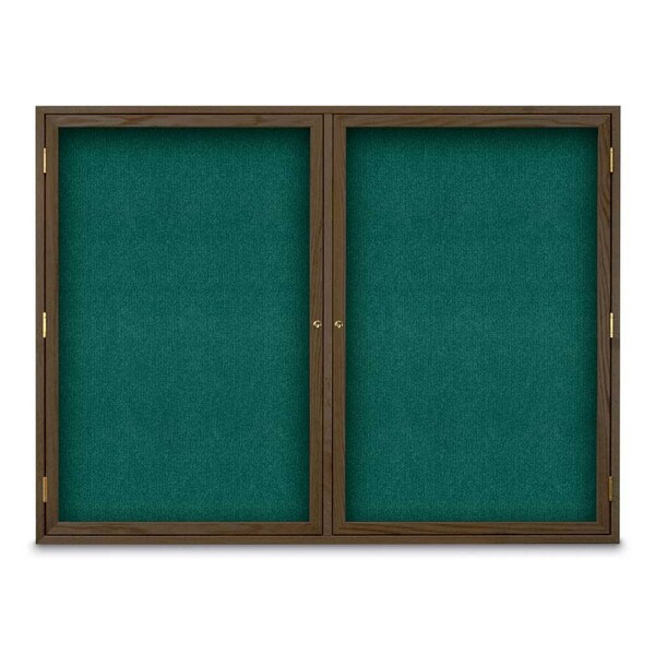 United Visual Products Sliding Door Indoor Enclosed Corkboard, 7 UV9028ACS-BRONZE-CORK - main